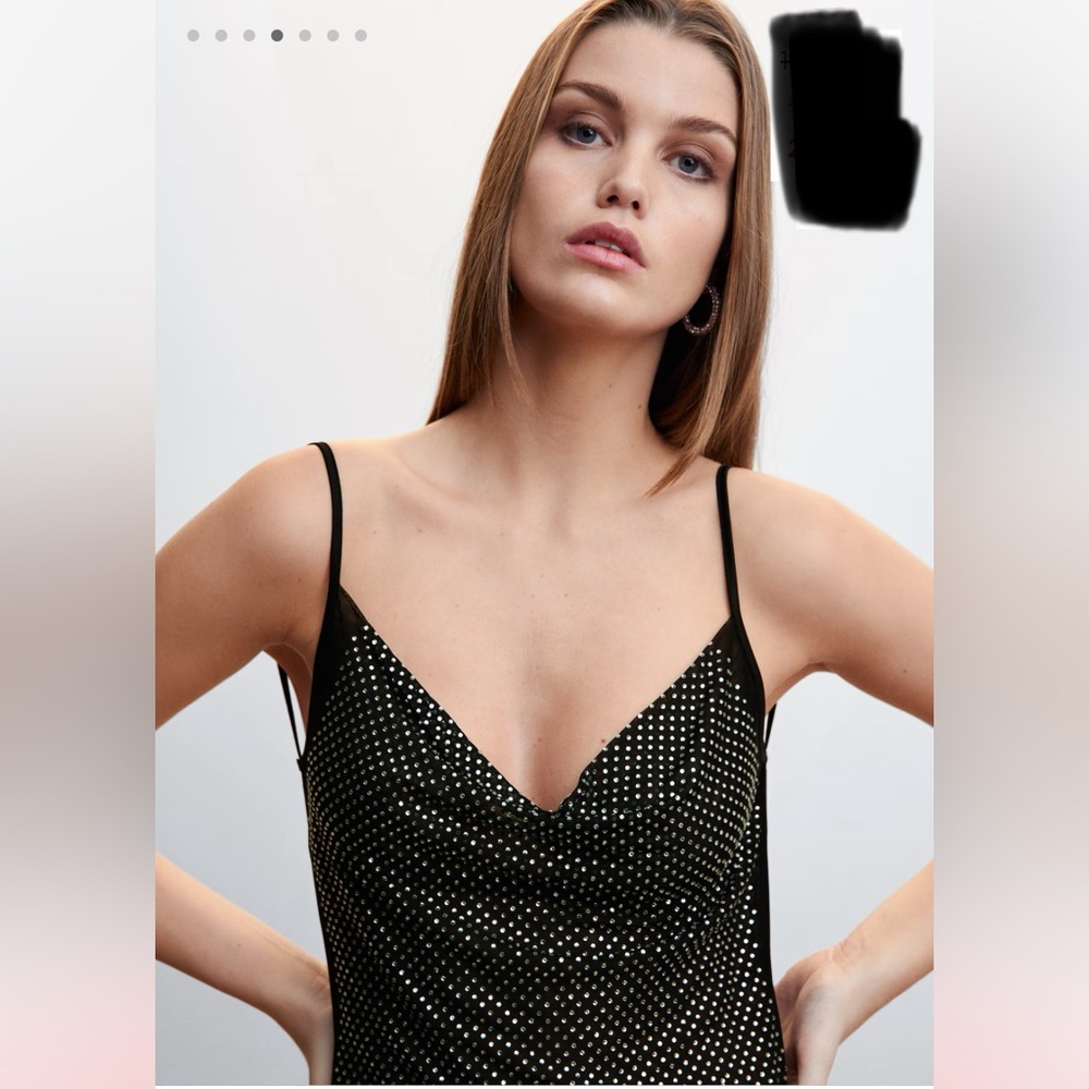 Mango x Camille Charrière Rhinestone/Crystal Mini Dress